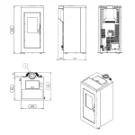 Poêle à granulés étanche (sortie dessus concentrique) – Vulcano Silenzio UP – 9,2 Kw
