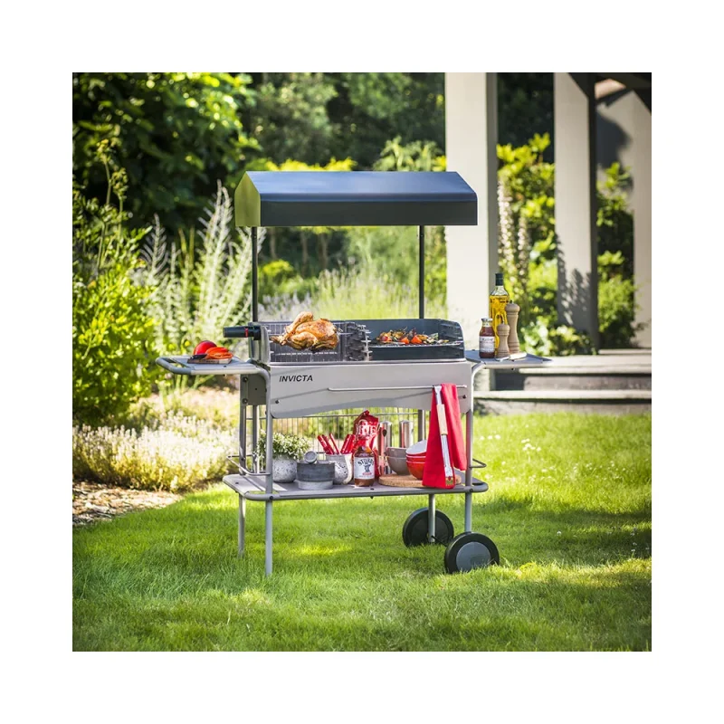Barbecue sur chariot INVICTA avec hotte Grilladin