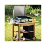 Chariot Mobilot pour plancha ENO bois et inox